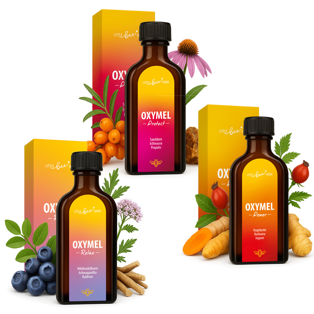 Spar-Set Oxymel | 3 Sorten für morgens, abends & zwischendurch