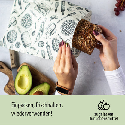 großer Beutel mit Bio-Bienenwachs - Brot