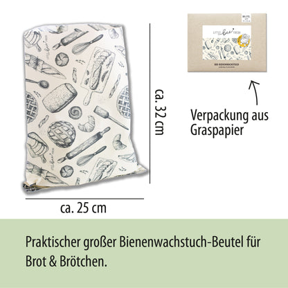 großer Beutel mit Bio-Bienenwachs - Brot